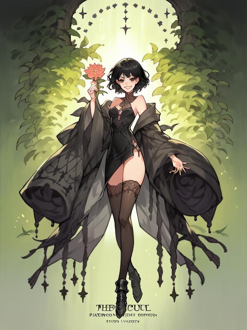 03434-2476395997-score_9, score_8_up, score_7_up, score_6_up, score_5_up,  shawl, holding flower, !, sharp teeth, tarot, thighhighs, black hair,.png